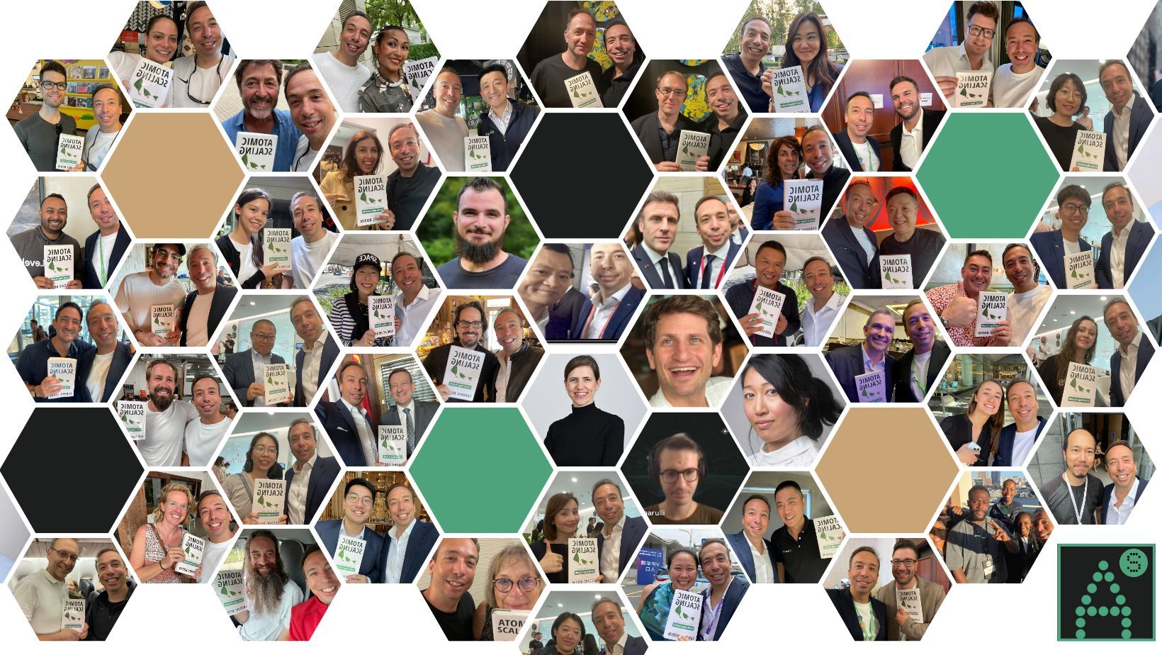 The Atomic Scaling community — readers around the world holding the book